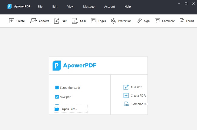 ApowerPDF Home Display