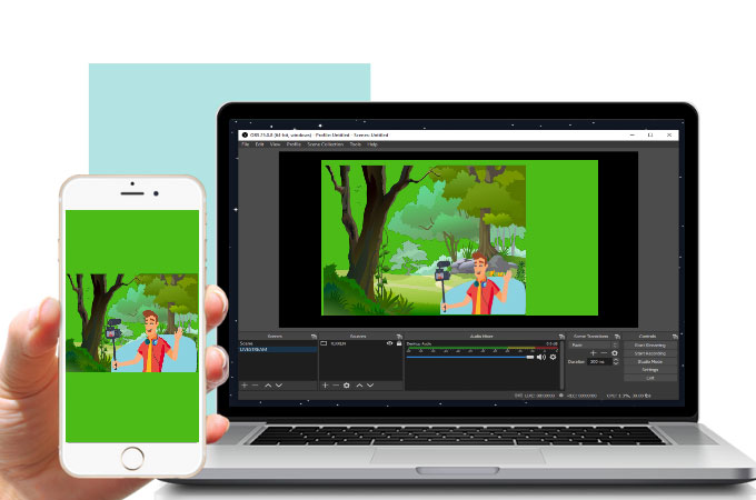 change green screen background when live on mobile