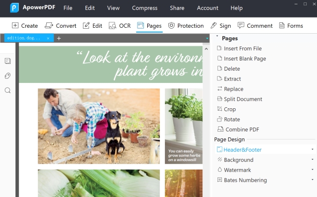 ApowerPDF Pages Functions