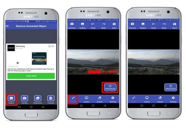 mobile solution to remove date stamp from photo