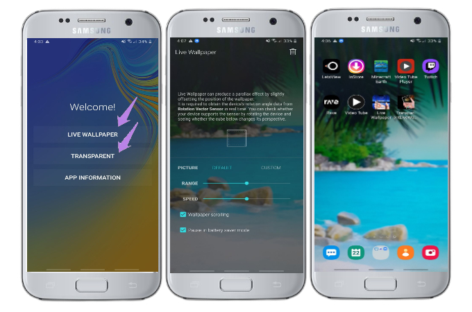 transparent screen & live wallpaper